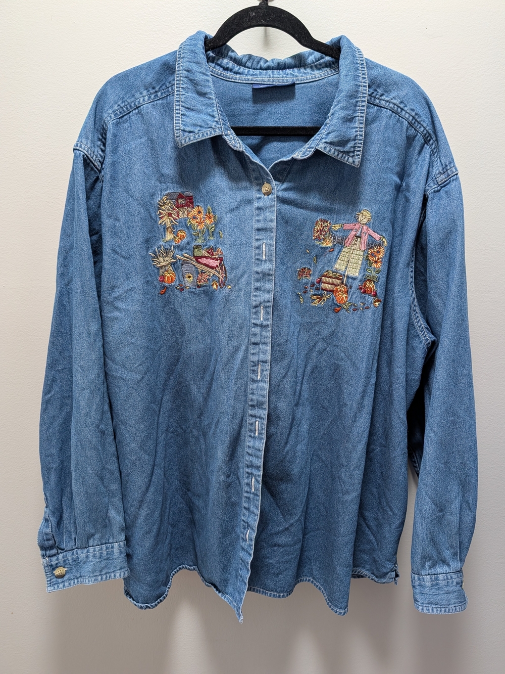 Embroidered Denim Shirt